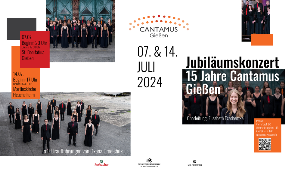 Plakat jubiläumskonzert 15 jahre cantamus Gießen Fotos: MG PICTURES
